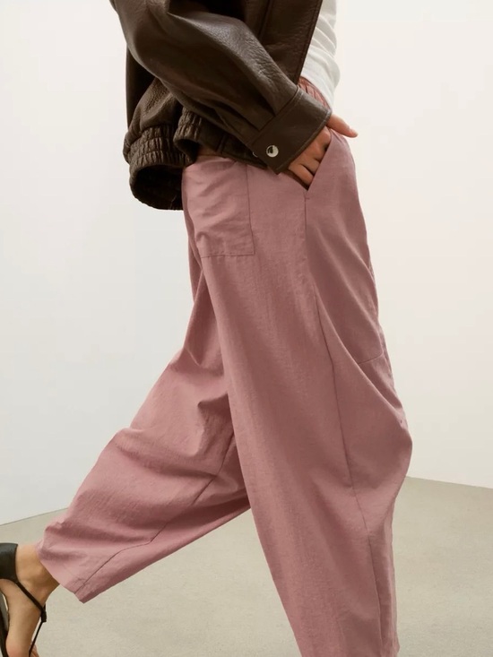Zara Pants - Zara Blush Pink Elastic Waist Wide-Leg Pants L